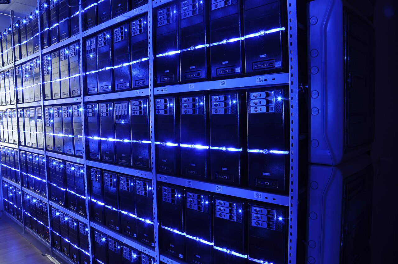 Rows of servers in a data room